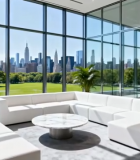 现代办公室内沙发区与城市景观5450#横屏 