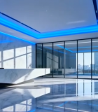 现代敞亮办公室前台场景3847#横屏 