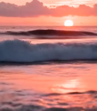 海边日落海浪风景素材1514#横屏 