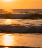 	 海边日落海浪景象(1)9019#横屏 