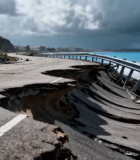 海边受损道路景象4558#横屏 