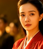 古装女子人群中侧身站立14020#横屏 