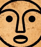 古老符号与抽象人面图案素材2306#横屏 