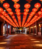 	 古街红灯笼夜景12653#横屏 