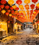 古街红灯笼夜景(1)13178#横屏 
