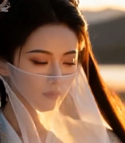 古风美女戴面纱特写9220#横屏 
