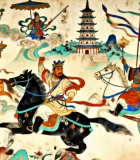 古风壁画人物骑马场景2640#横屏 