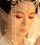 古风美女持纱近景14271#横屏 