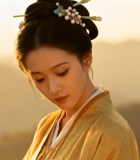 古风美女着汉服低首特写10074#横屏 
