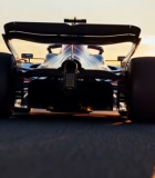 夕阳下赛道上的赛车车尾7894#横屏 