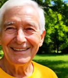 公园中微笑的老人特写12636#横屏 