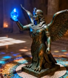 古埃及风格雕像手持蓝色宝石14920#横屏 