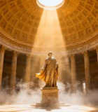 	 古典建筑内雕像与光线场景8633#横屏 