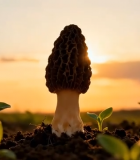 夕阳下生长的羊肚菌14633#横屏 