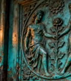 古典雕花青铜门特写14262#横屏 