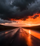 公路日落自然风光素材6159#横屏 