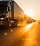 公路上行驶的货运卡车8196#横屏 