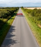 公路骑行队伍航拍画面4204#横屏 