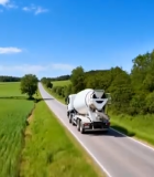 公路上行驶的水泥搅拌车6768#横屏 