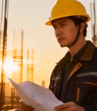 工地工程师查看图纸4016#横屏 