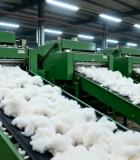 	 工厂内棉花加工机器运转画面7714#横屏 