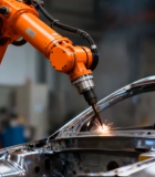 工厂内机械臂焊接汽车车身12684#横屏 