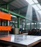 工厂内大型液压机与钢板素材6126#横屏 