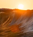 夕阳下大海海浪景观10055#横屏 