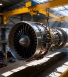 工厂内吊运飞机发动机8314#横屏 