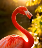 夕阳下的火烈鸟特写11003#横屏 
