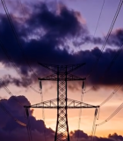 夕阳下的高压线电塔231#横屏 