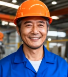 工厂工人与机械臂同框(1)8383#横屏 