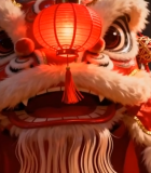 舞狮近景 新年灯笼装饰4182#横屏 
