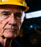 工厂工人头戴黄色安全帽特写6185#横屏 