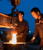 工厂工人进行浇铸作业6933#横屏 