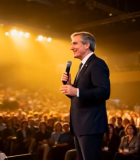 舞台上商人进行演讲的素材3494#横屏 