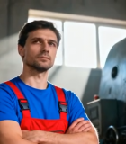 工厂工人双臂交叉站立370#横屏 