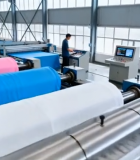 工厂工人操作纺织机器场景9643#横屏 