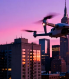 无人机飞行俯瞰城市摩天大楼3007#横屏 