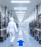 	 工厂工人行走于生产设备间10614#横屏 