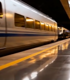 	 高铁站动车进站场景11203#横屏 