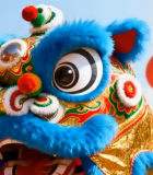 舞狮表演搭配红灯笼场景(1)5442#横屏 