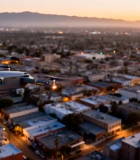 无人机航拍城市黄昏景象10258#横屏 