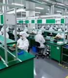 无尘车间工人进行电子装配11279#横屏 