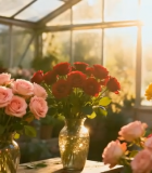 温室中多彩花卉特写12169#横屏 