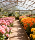 温室大棚花卉种植场景7459#横屏 