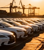 港口停放整齐的汽车7697#横屏 