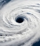 高空俯瞰台风天气景象14268#横屏 