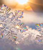 微距雪花特写雪景素材10770#横屏 