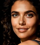 微笑女性面部特写素材5162#横屏 